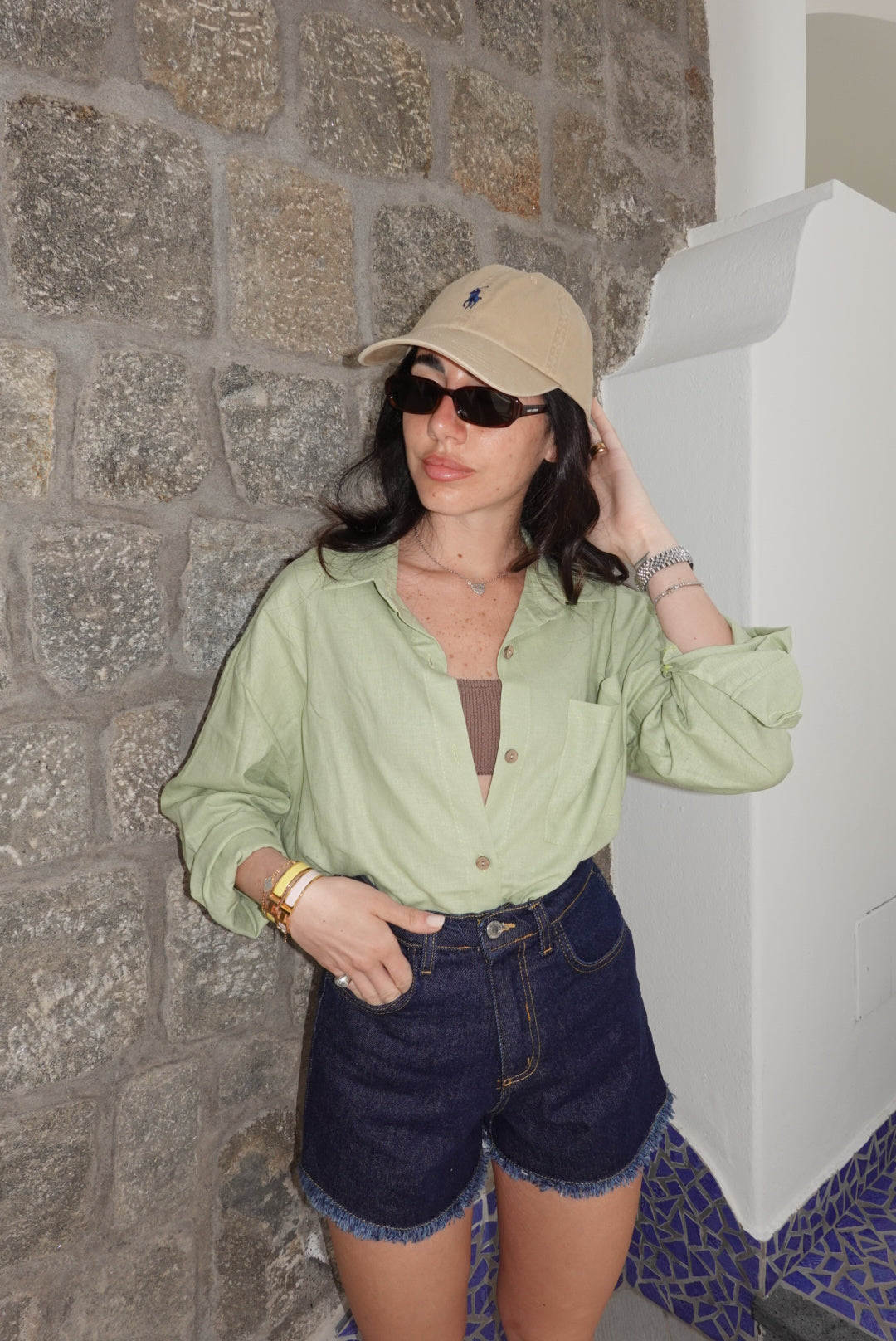 CAMICIA IN SIMIL LINO SALVIA