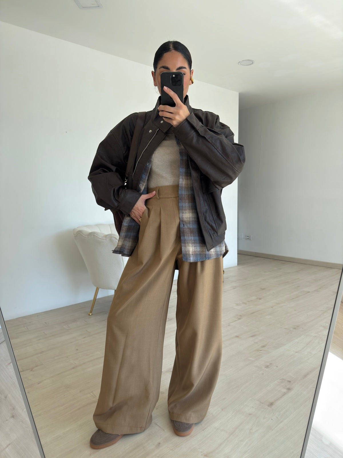 7353-BOMBER ECOPELLE CHOCO
