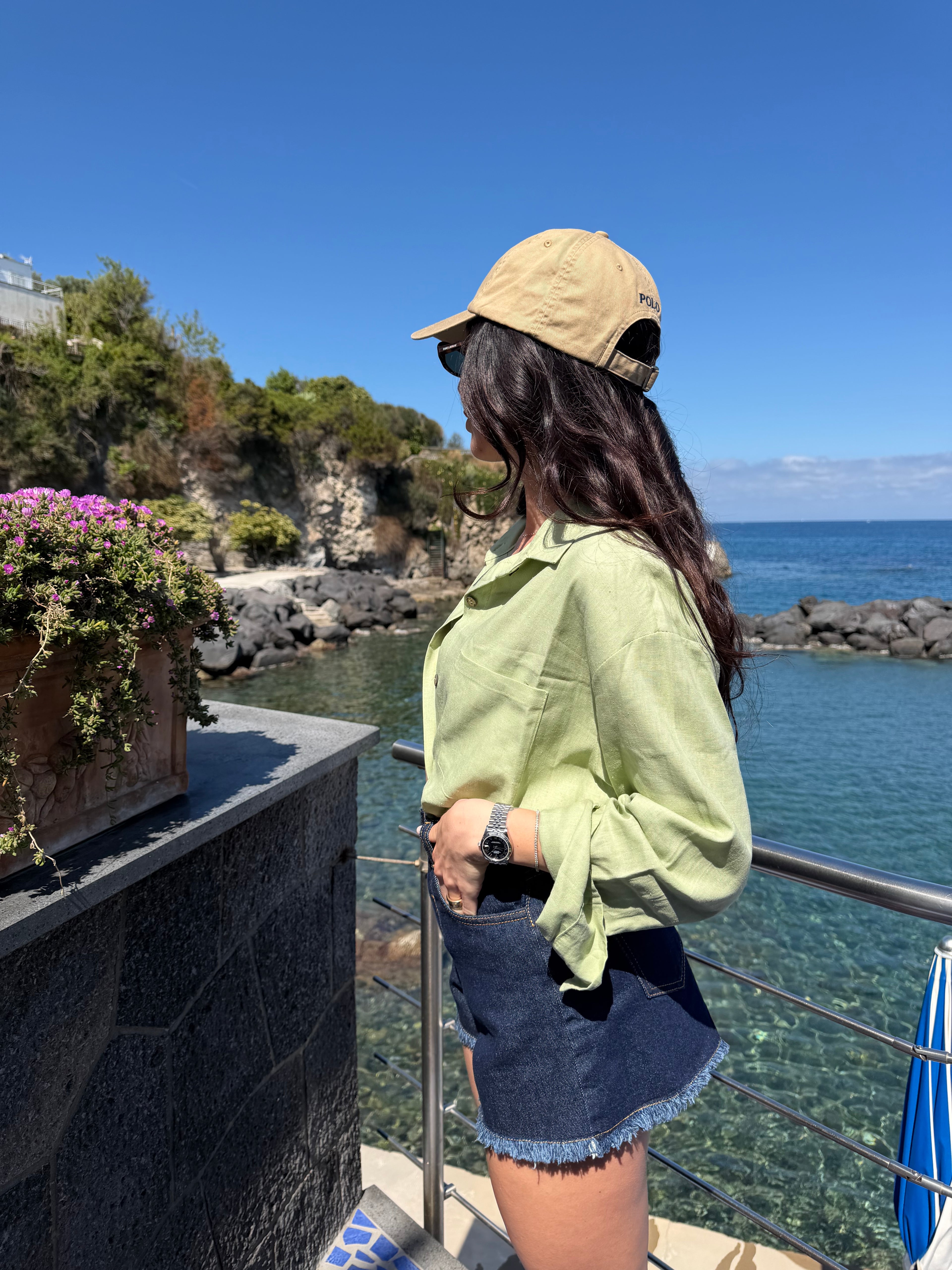 CAMICIA IN SIMIL LINO SALVIA