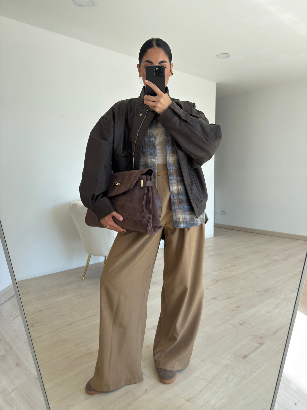 7353-BOMBER ECOPELLE CHOCO