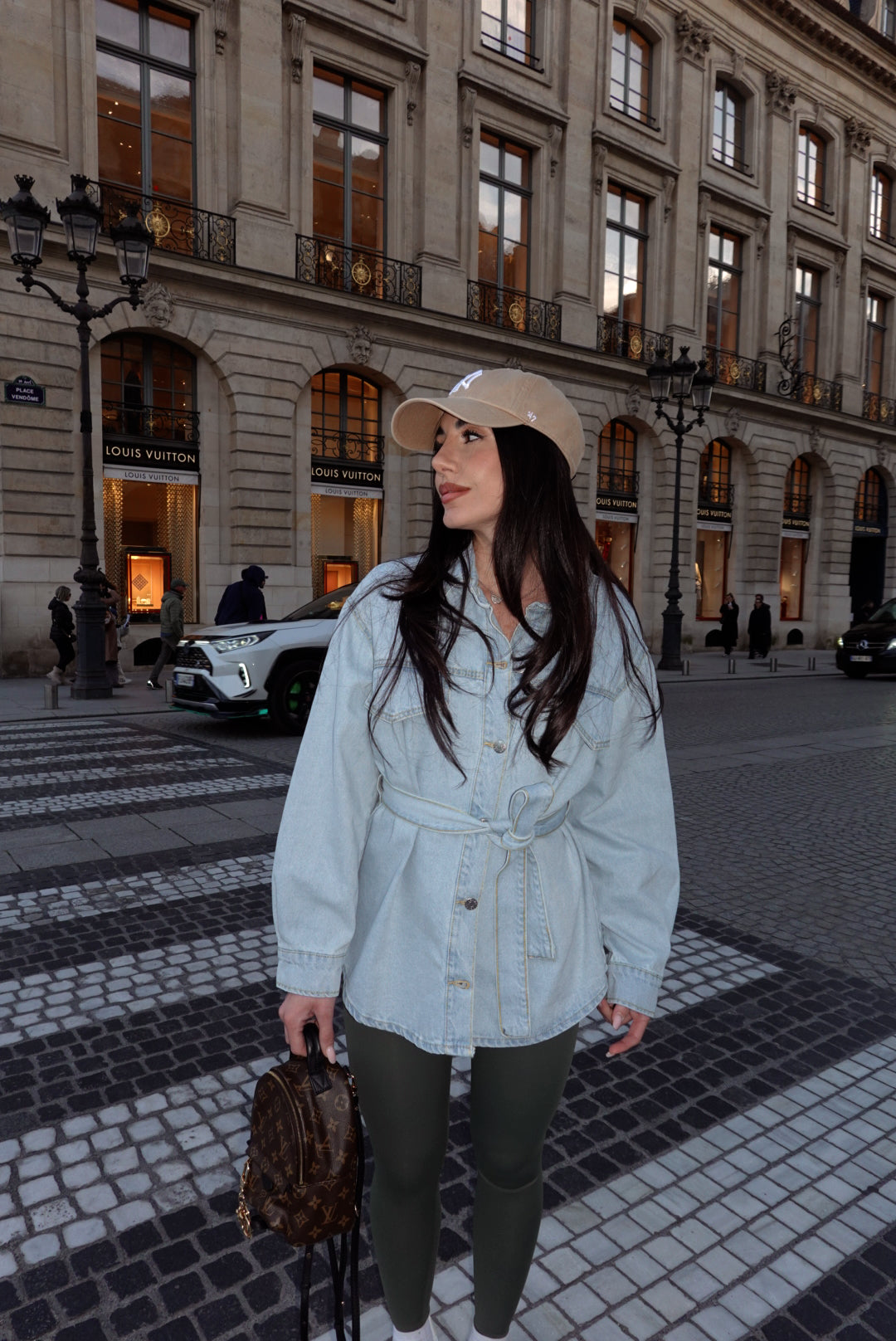 GB073-CAMICIA DENIM+CINTURA