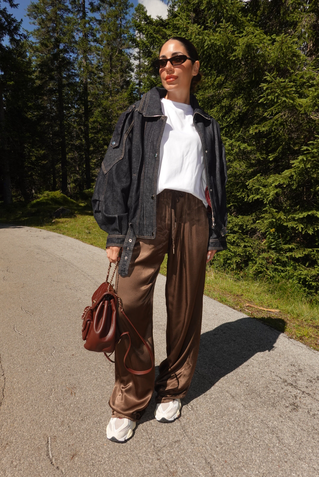 PANTALONE SATIN CHOCO