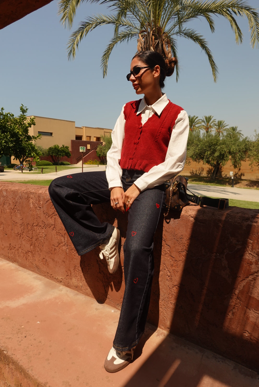 8313-CAMICIA+GILET ARYA BORDEAUX