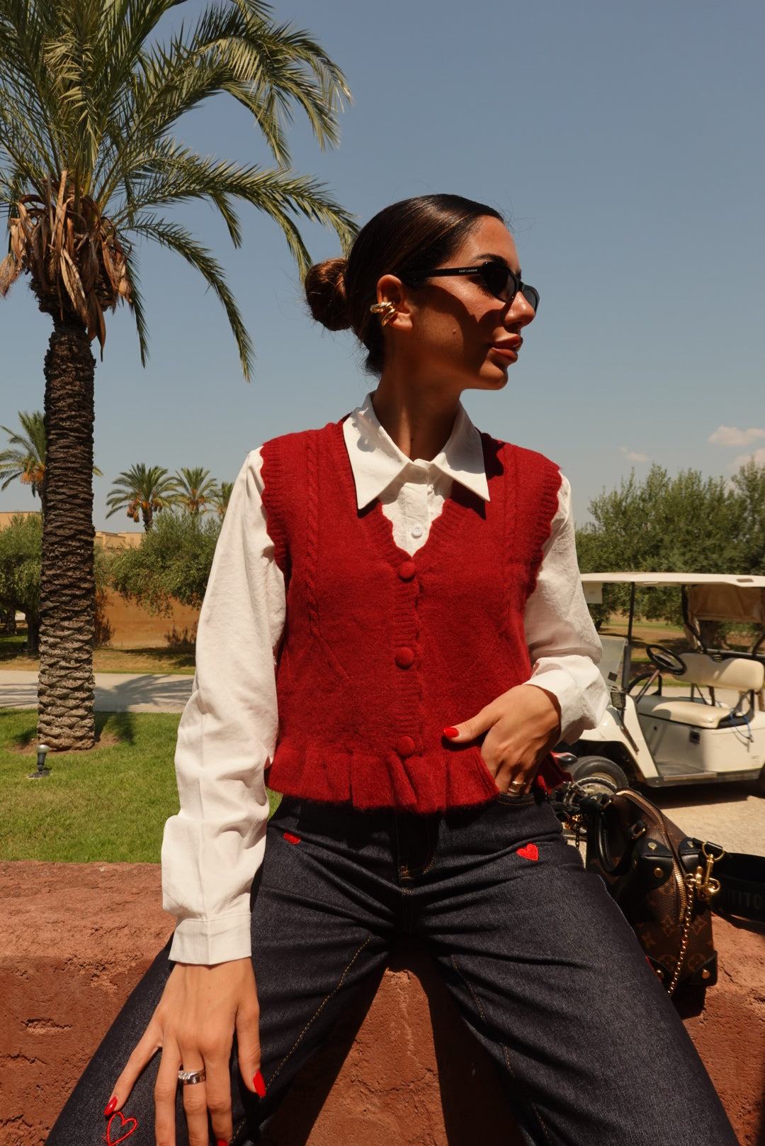 8313-CAMICIA+GILET ARYA BORDEAUX