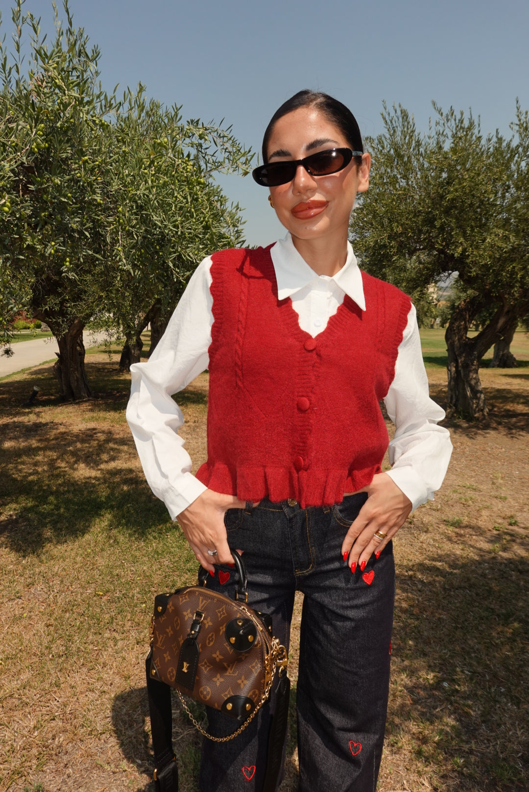 8313-CAMICIA+GILET ARYA BORDEAUX