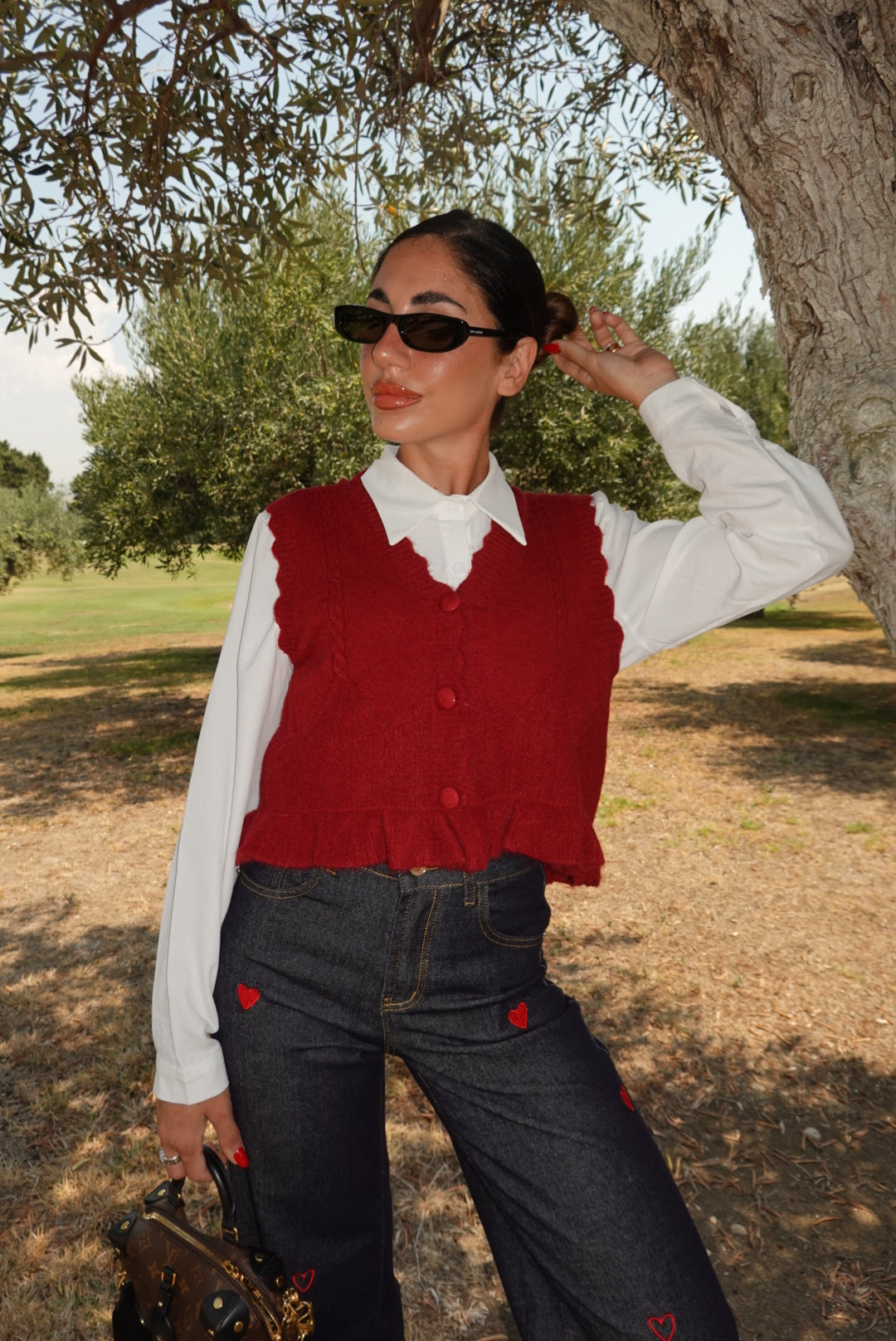 8313-CAMICIA+GILET ARYA BORDEAUX