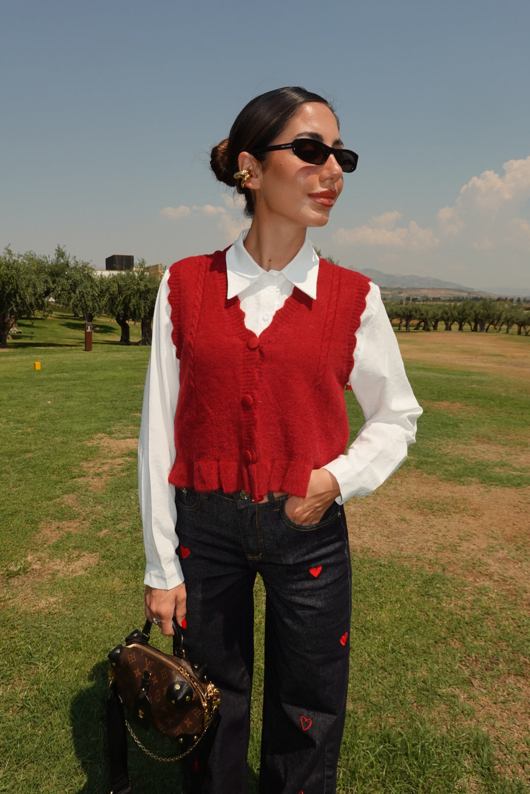 8313-CAMICIA+GILET ARYA BORDEAUX