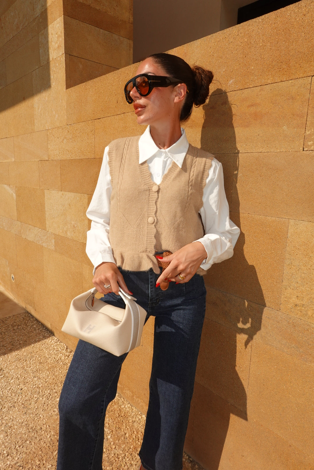 8313-CAMICIA+GILET ARYA BISCOTTO