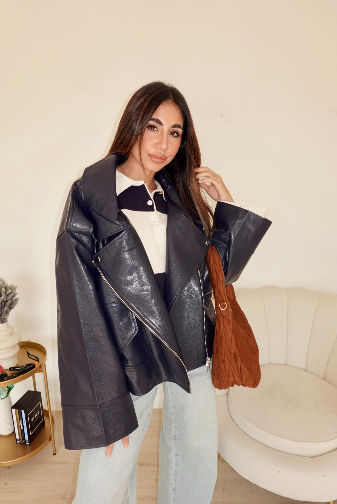PU8020-1-BIKER ECOPELLE NAVY