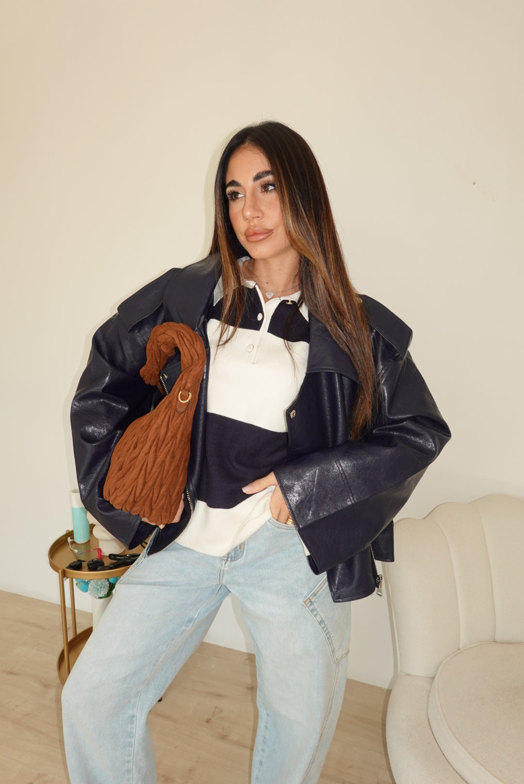 PU8020-1-BIKER ECOPELLE NAVY