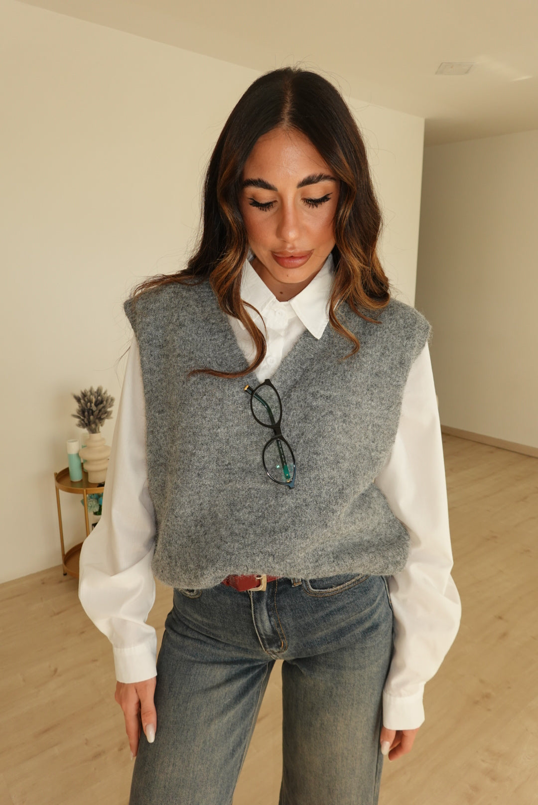 C2432-GILET+CAMICIA ILARY GREY