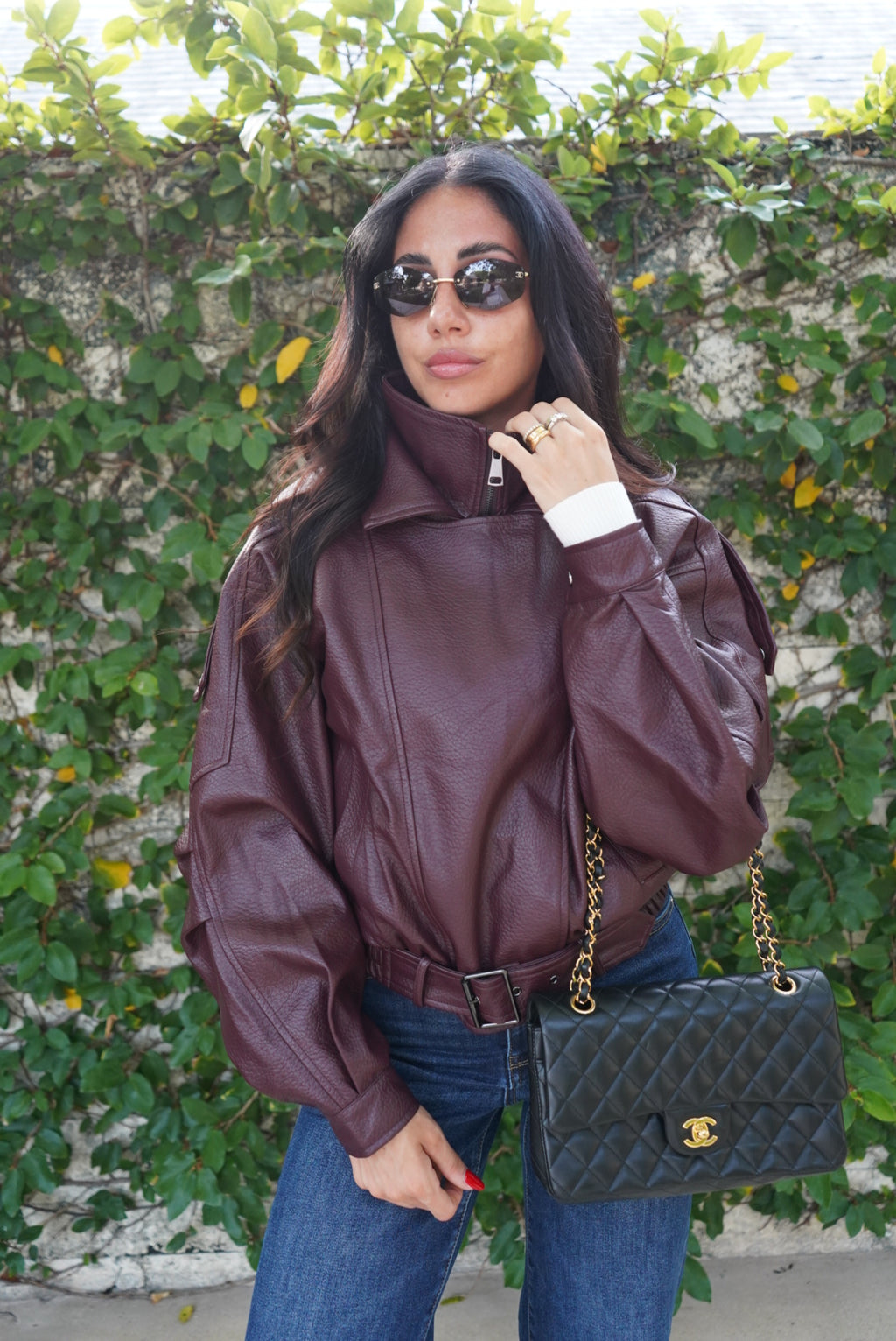 DD73-C-BIKER EVERGREEN BORDEAUX