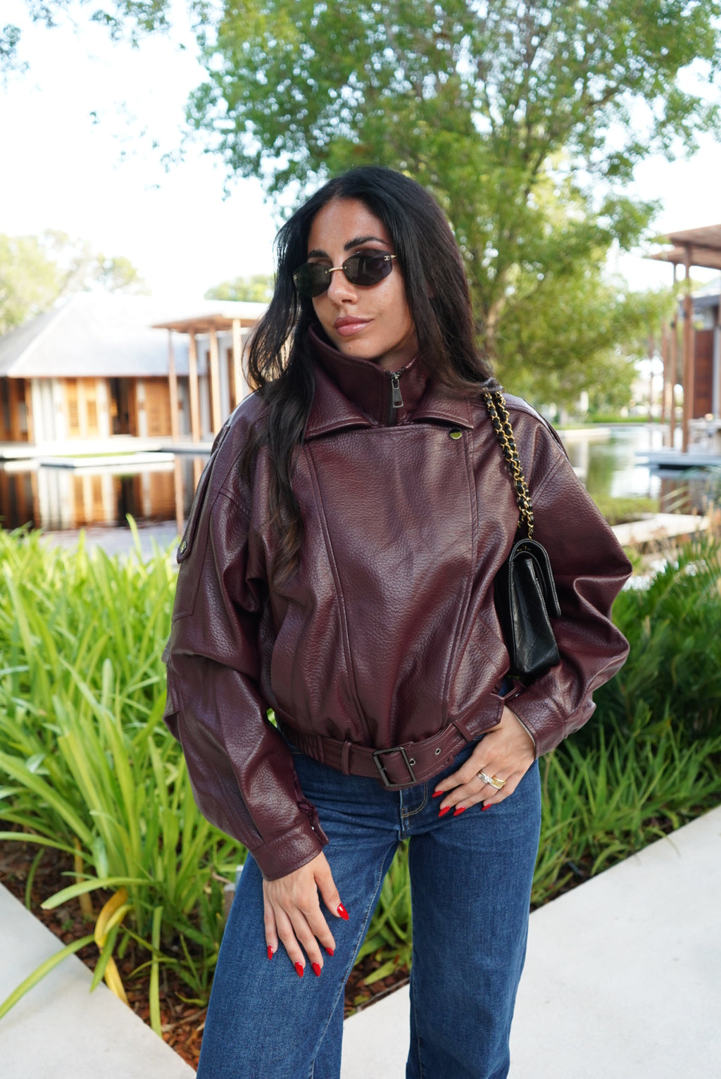 DD73-C-BIKER EVERGREEN BORDEAUX