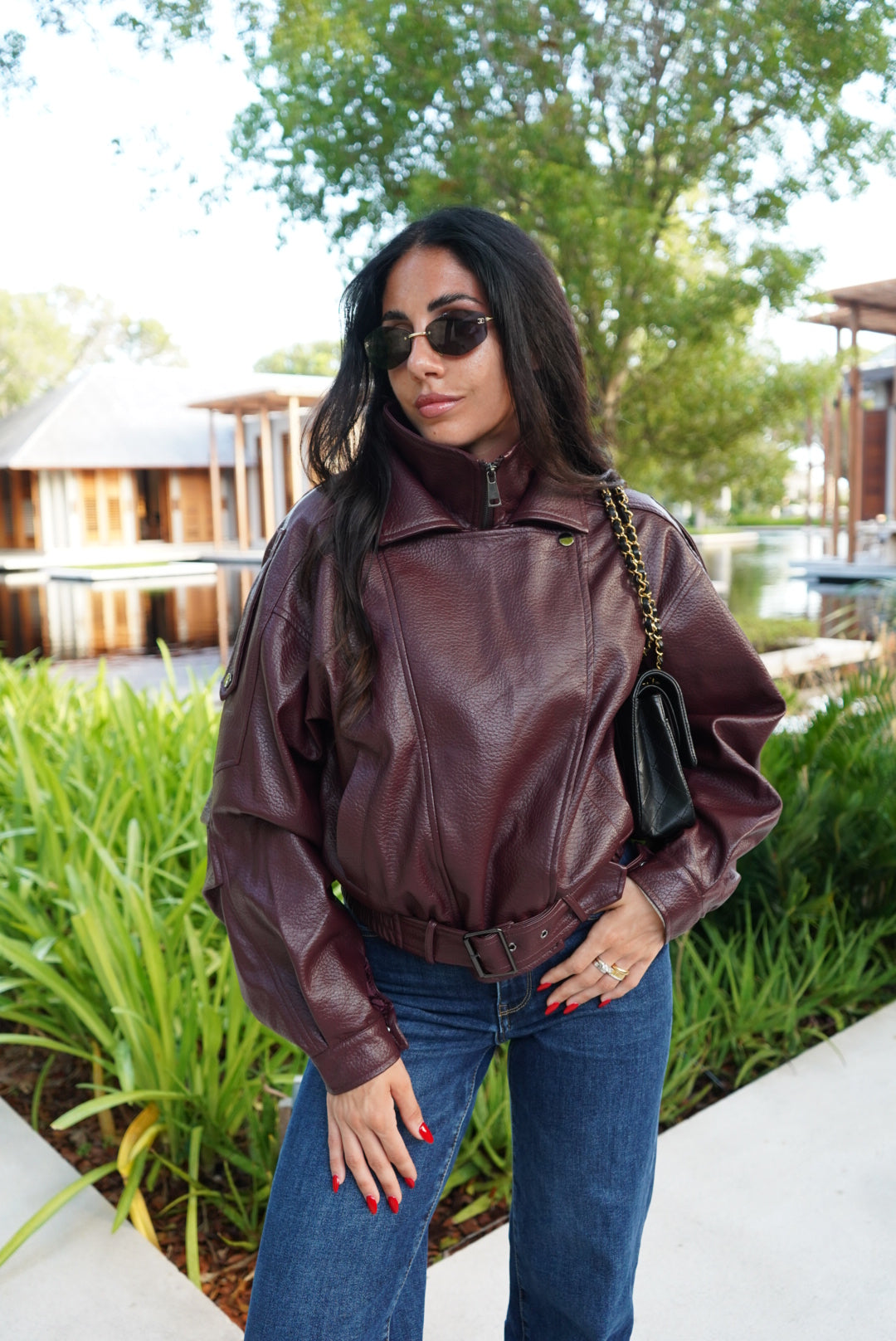 DD73-C-BIKER EVERGREEN BORDEAUX