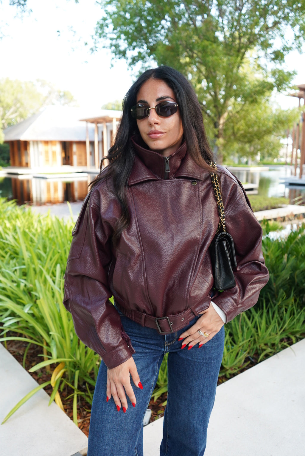 DD73-C-BIKER EVERGREEN BORDEAUX