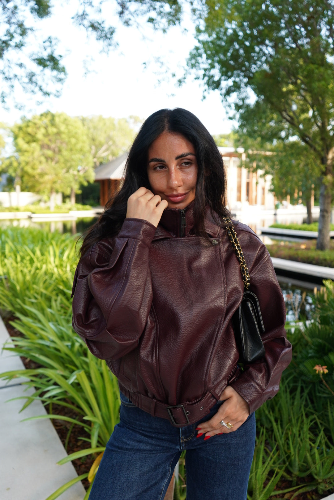 DD73-C-BIKER EVERGREEN BORDEAUX