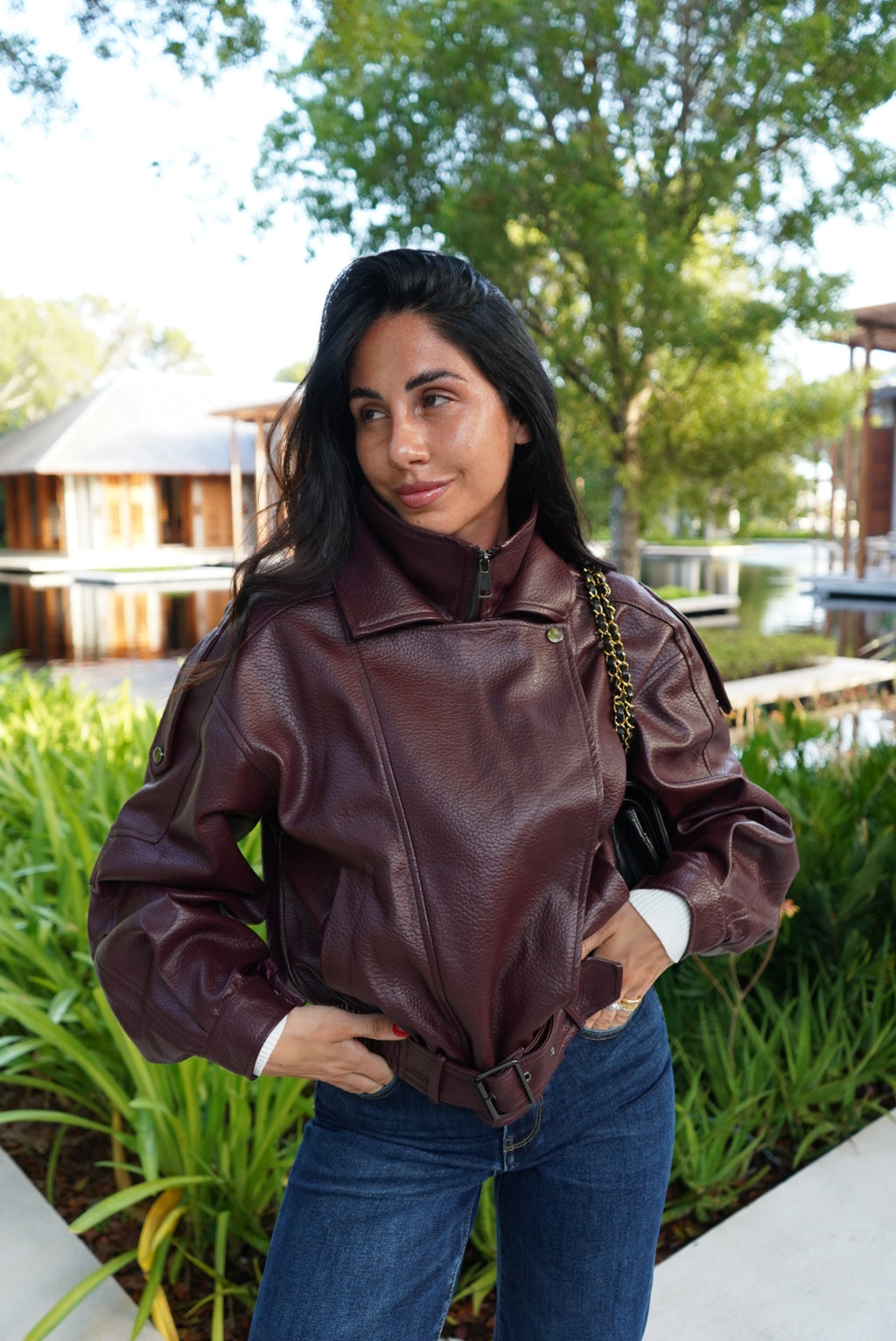 DD73-C-BIKER EVERGREEN BORDEAUX