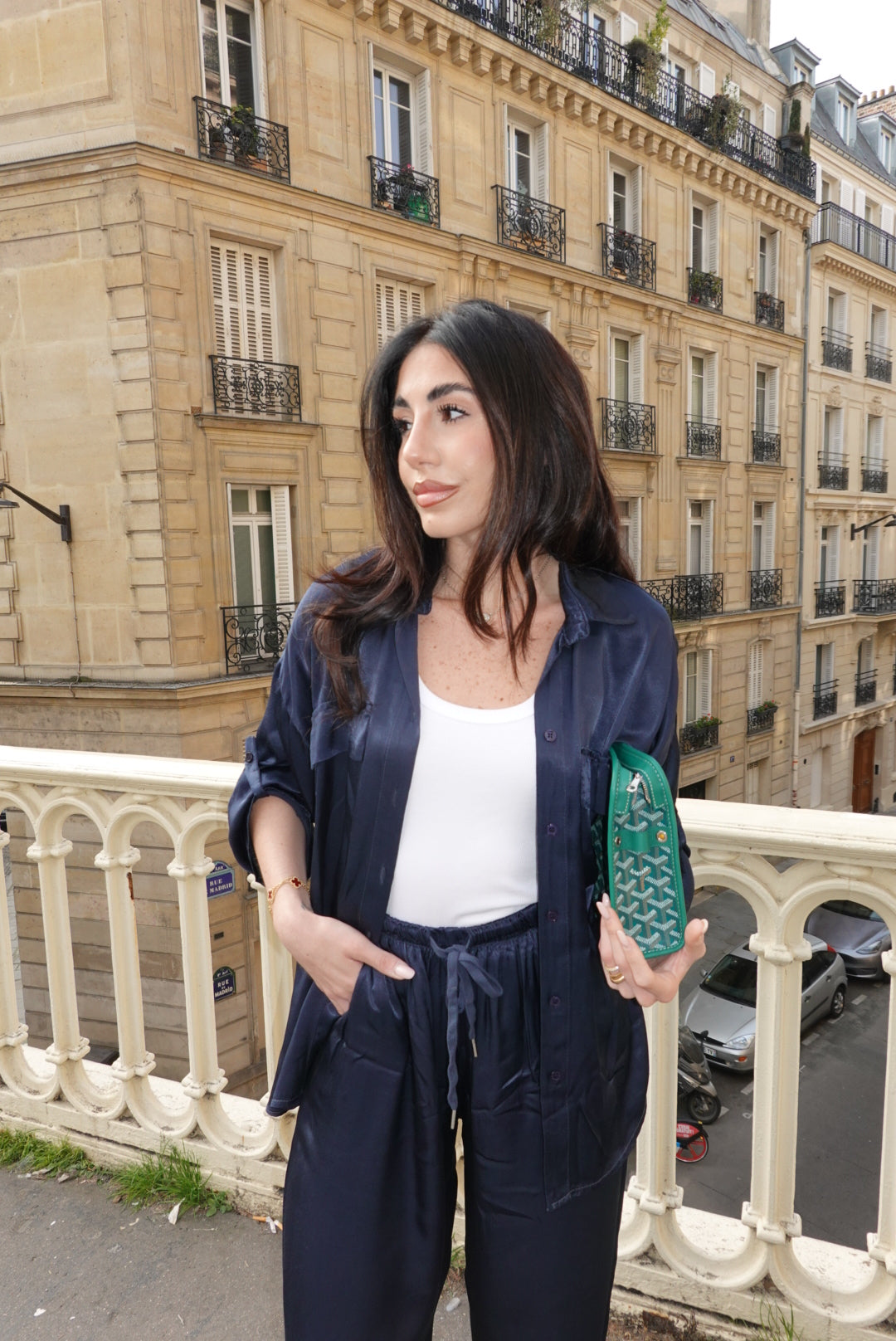 CAMICIA SATIN NAVY