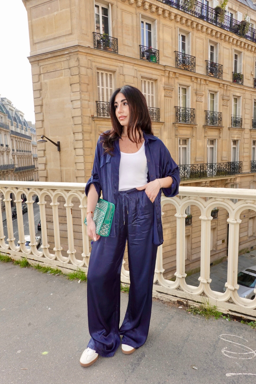 PANTALONE SATIN NAVY