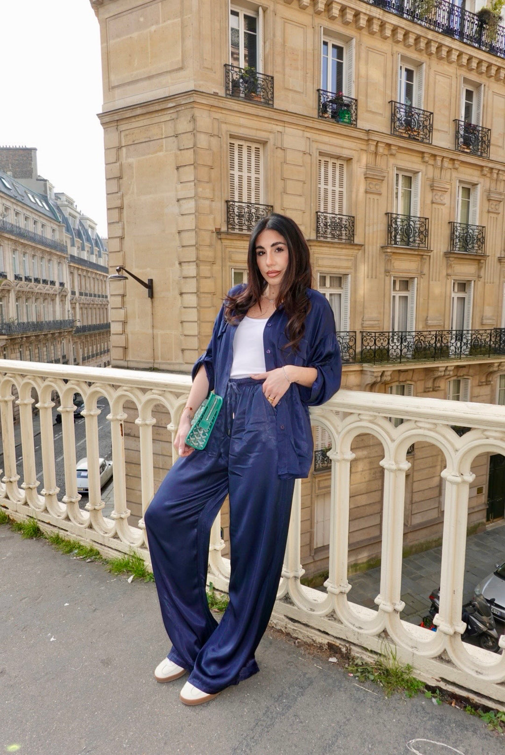 PANTALONE SATIN NAVY