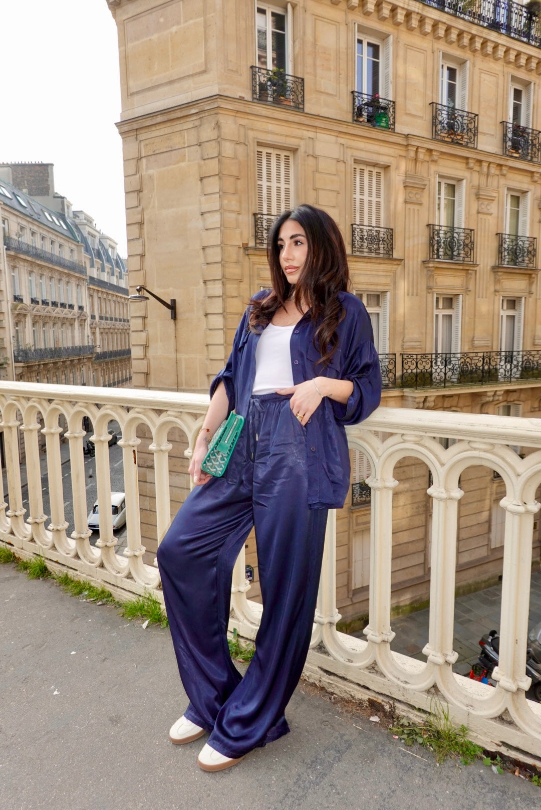 PANTALONE SATIN NAVY