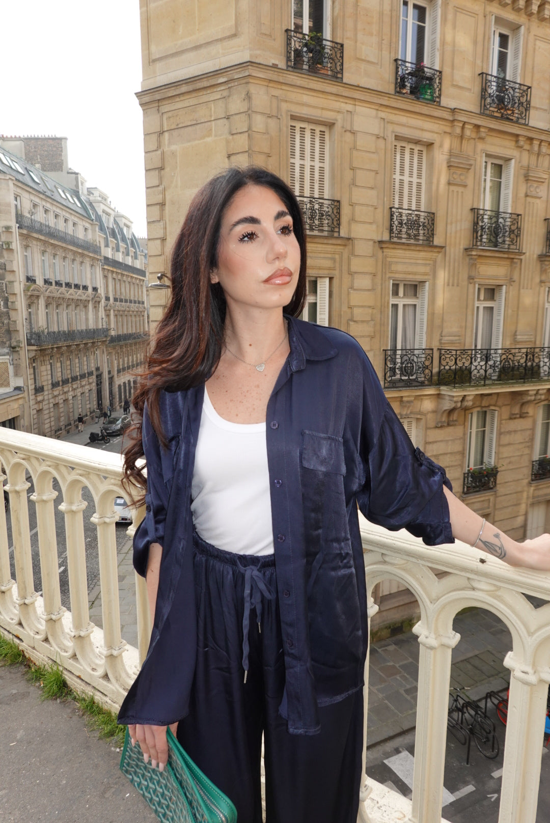 PANTALONE SATIN NAVY