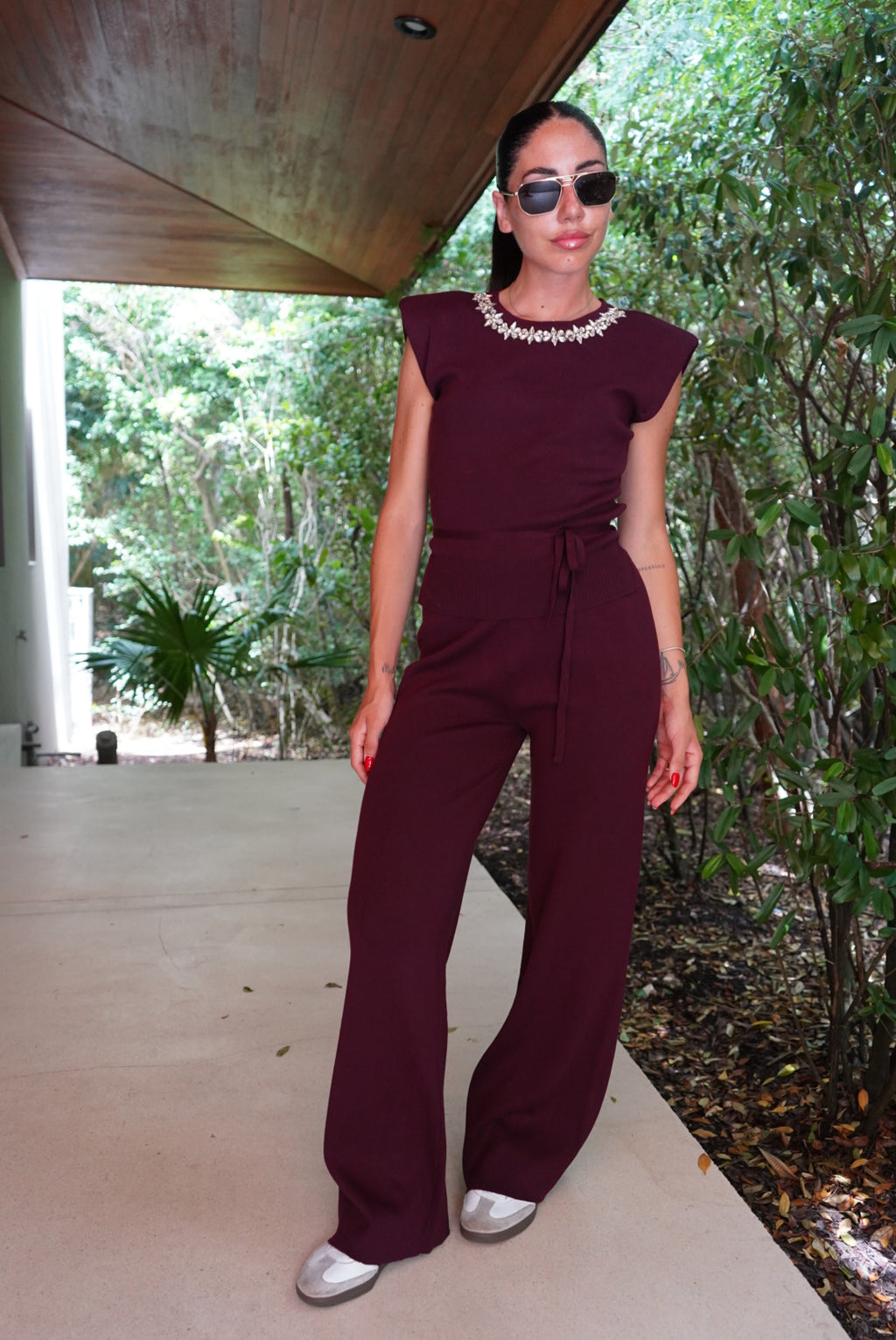 7877-COORDINATO JEWELS WINE