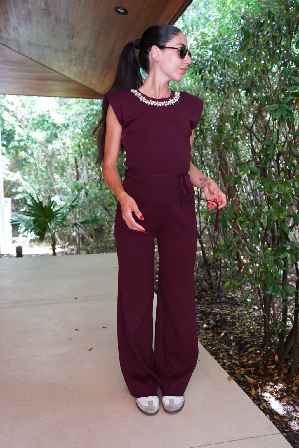 7877-COORDINATO JEWELS WINE