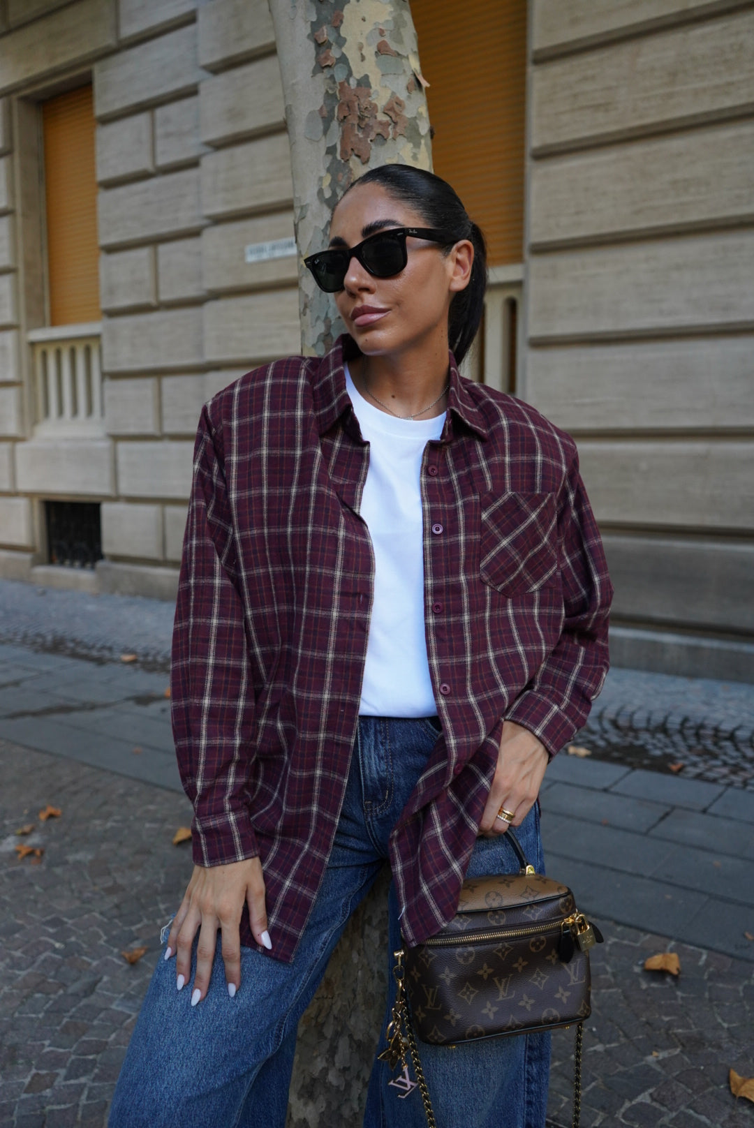 19579-CAMICIA TARTAN WINE