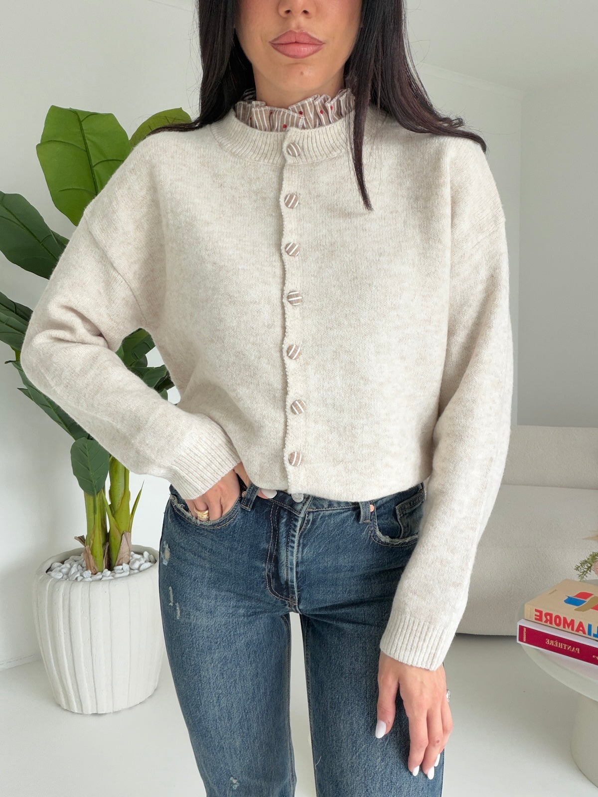 HW69813-CARDIGAN SOPHIA BURRO