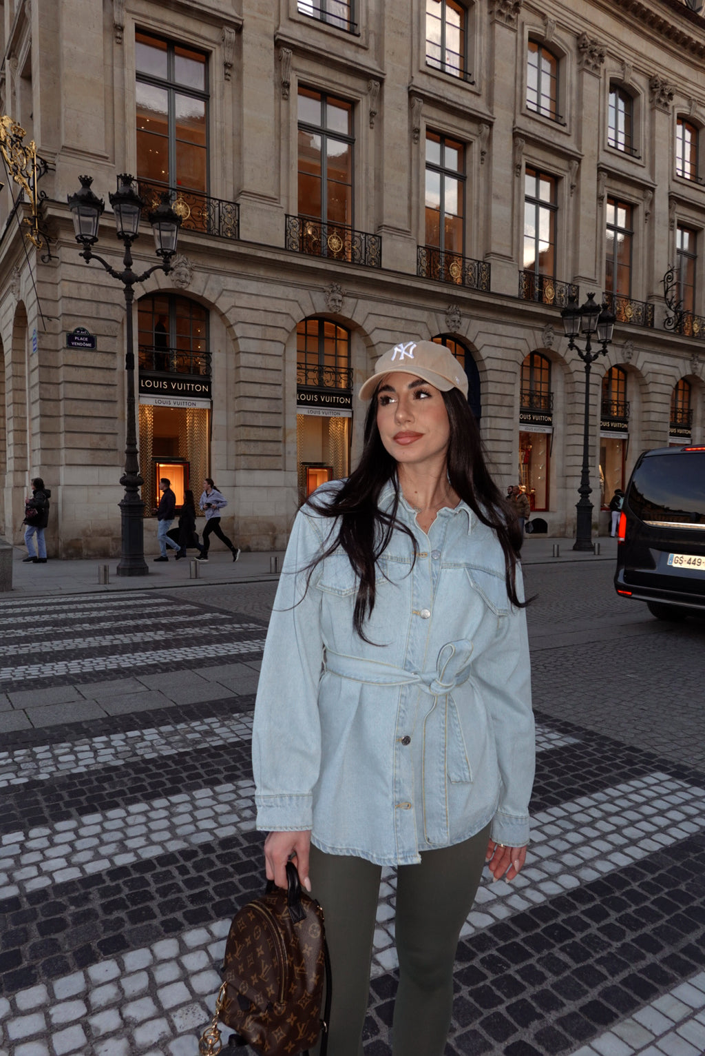 GB073-CAMICIA DENIM+CINTURA