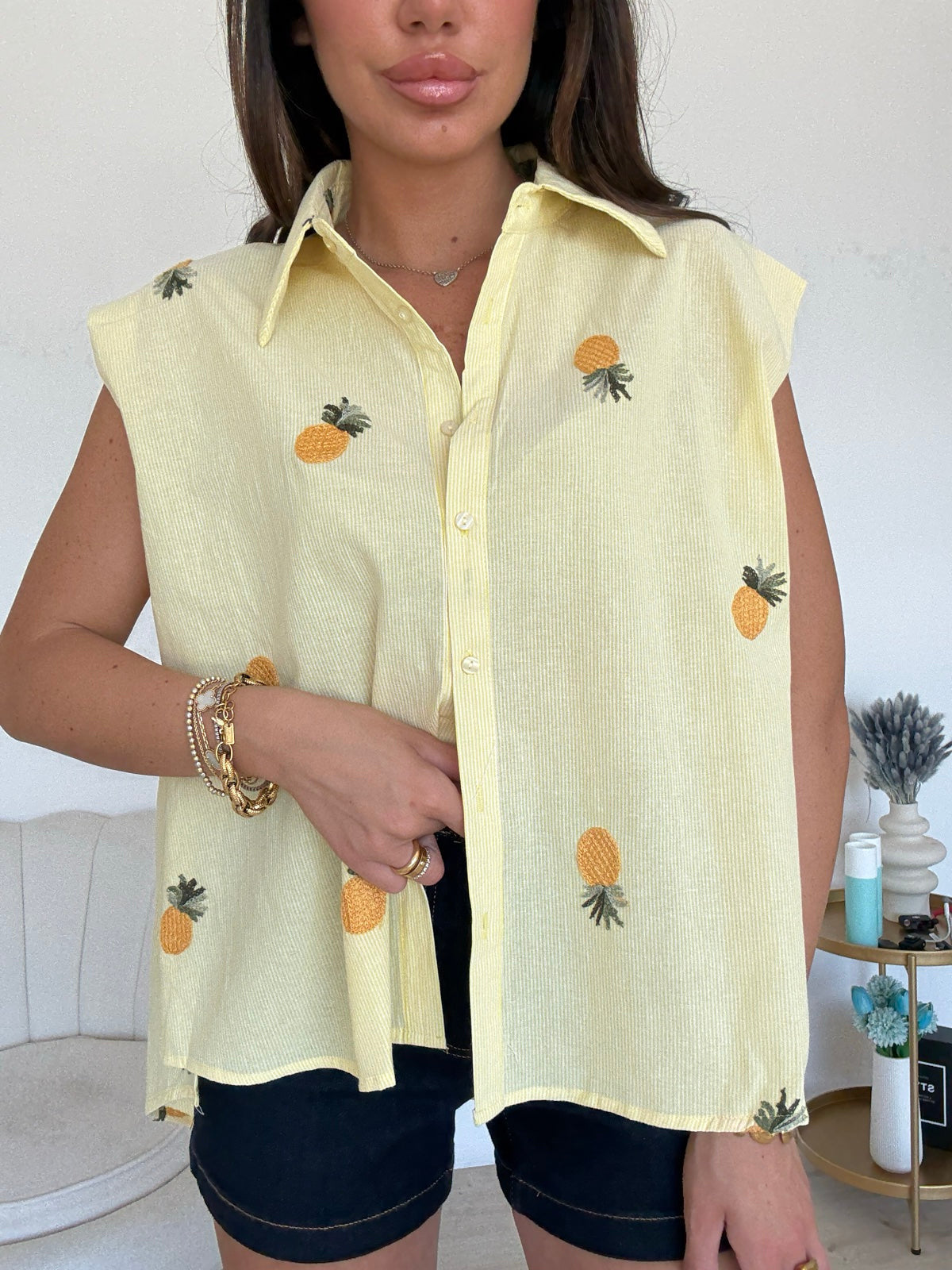 CH2965-BLUSA PINEAPPLE