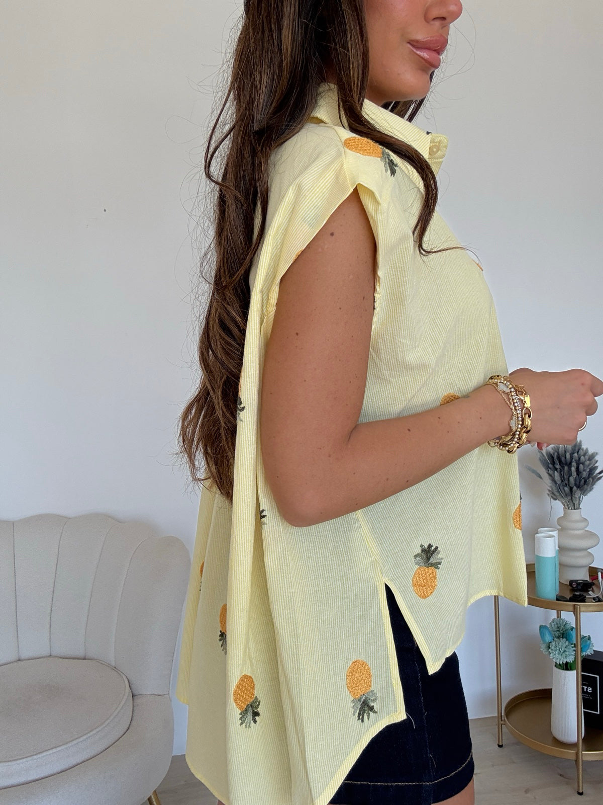 CH2965-BLUSA PINEAPPLE