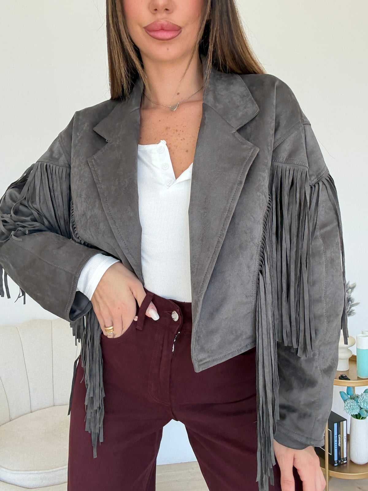 W44183-GIACCA TEXAS GREY