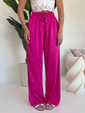 PANTALONE SATIN FUCSIA