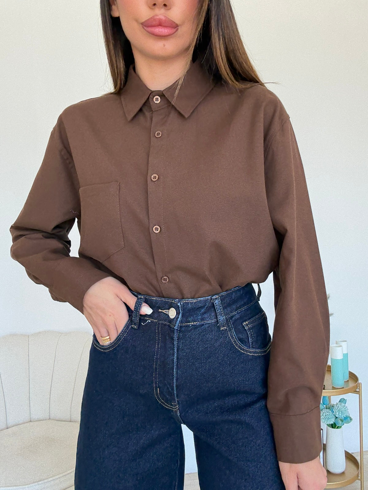 17117-CAMICIA WEEKLY CHOCO