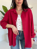 CAMICIA IN SIMIL LINO CHERRY
