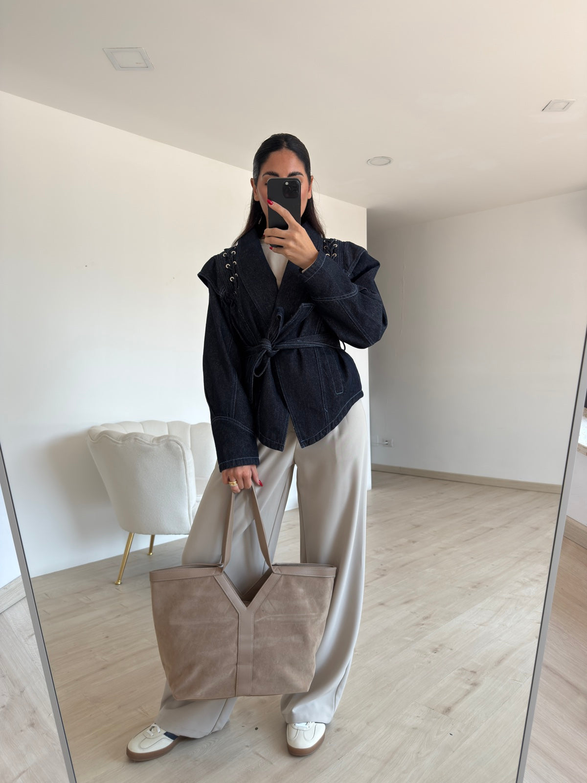 HELENA-SHOPPER IN SUEDE BURRO