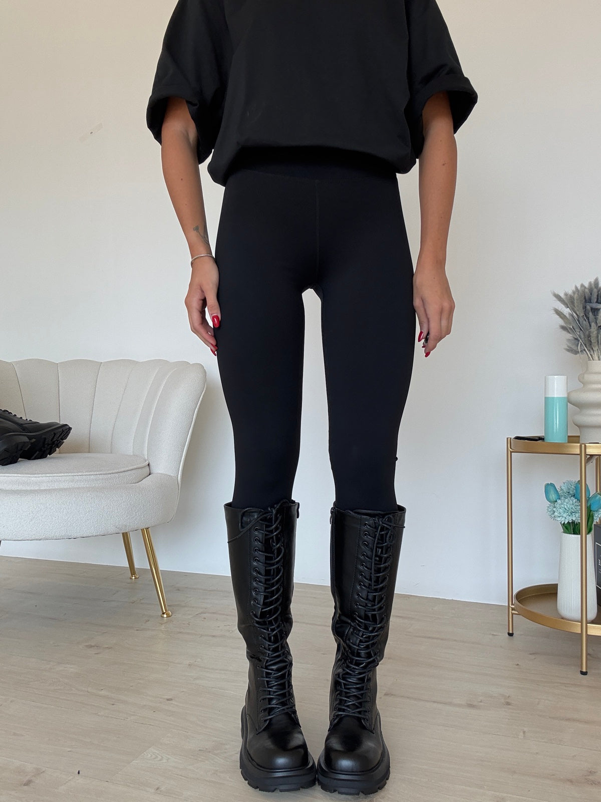 SHR603-1-LEGGINS MODELLANTE NERO