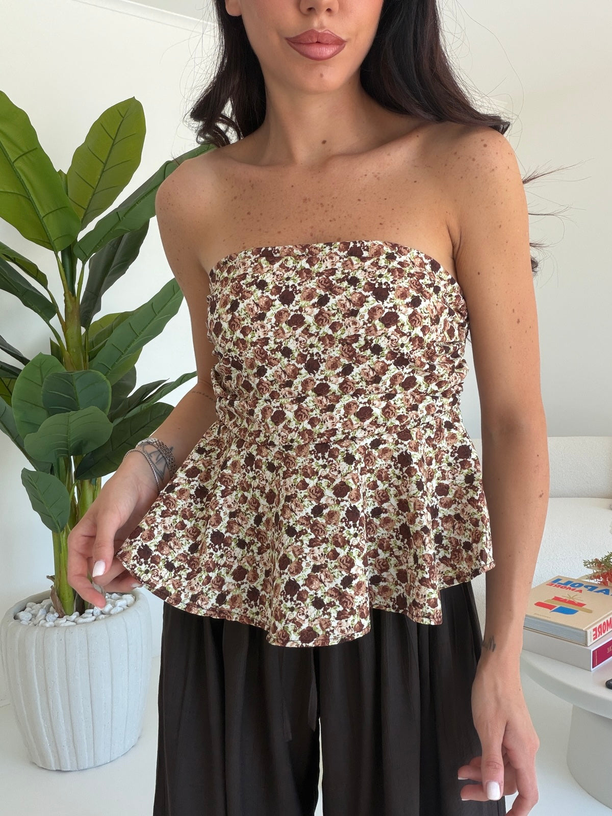 TOP BALZA FLOWER BROWNIE