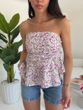 TOP BALZA FLOWER LILLA