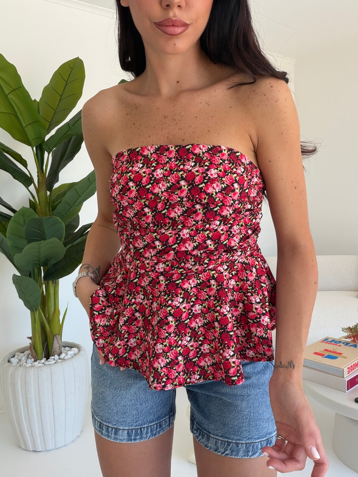 TOP BALZA FLOWER CHERRY