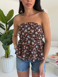 TOP BALZA FLOWER CHOCO