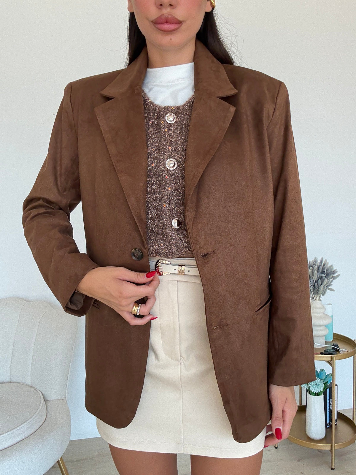 27007-BLAZER IN SUEDE TEDDY