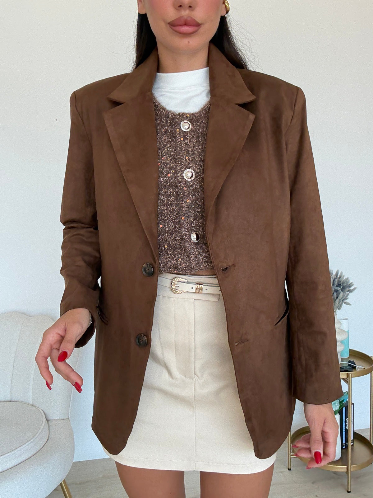 27007-BLAZER IN SUEDE TEDDY
