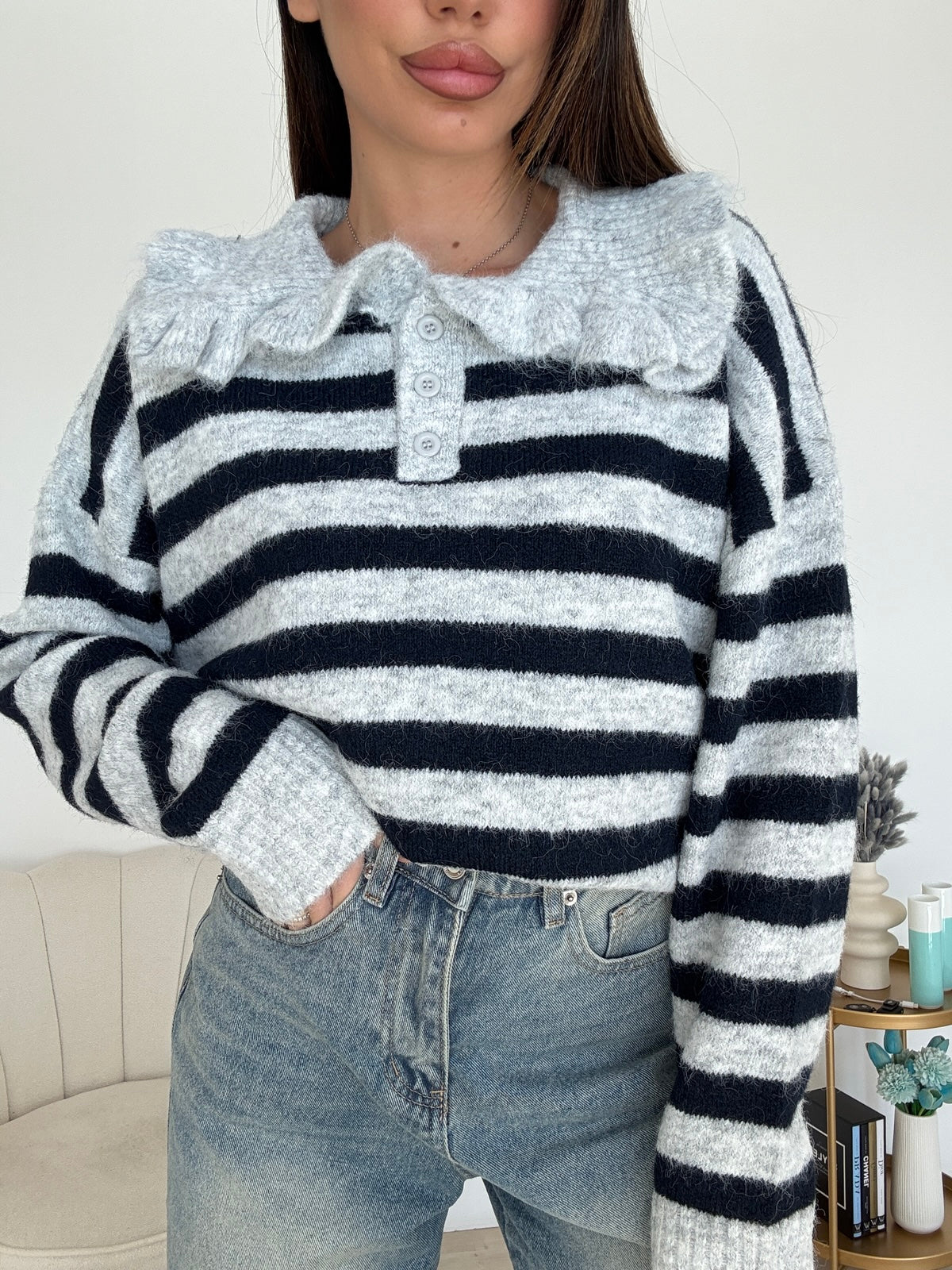 YHC7104-PULL CANDYCANE GREY