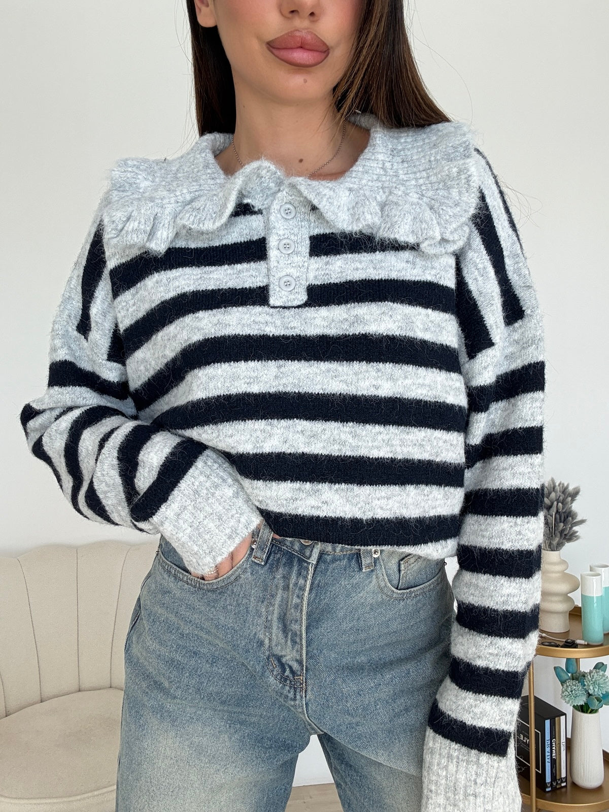 YHC7104-PULL CANDYCANE GREY