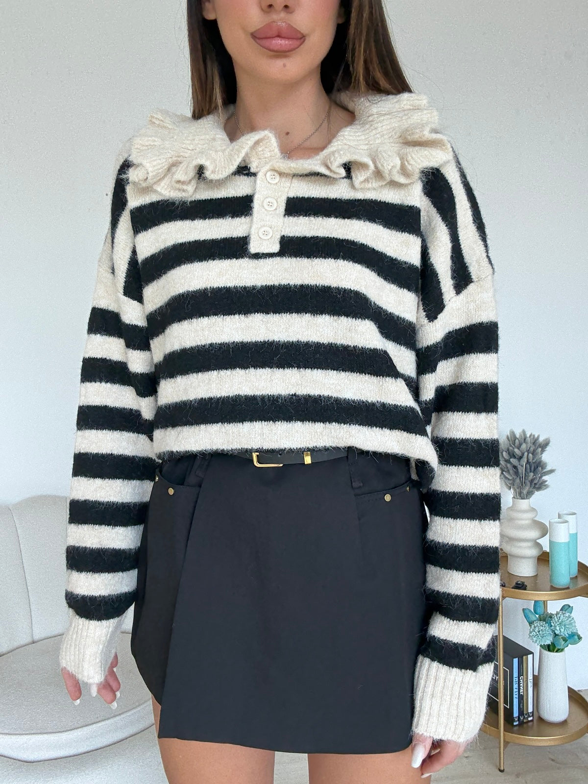 YHC7104-PULL CANDYCANE NERO