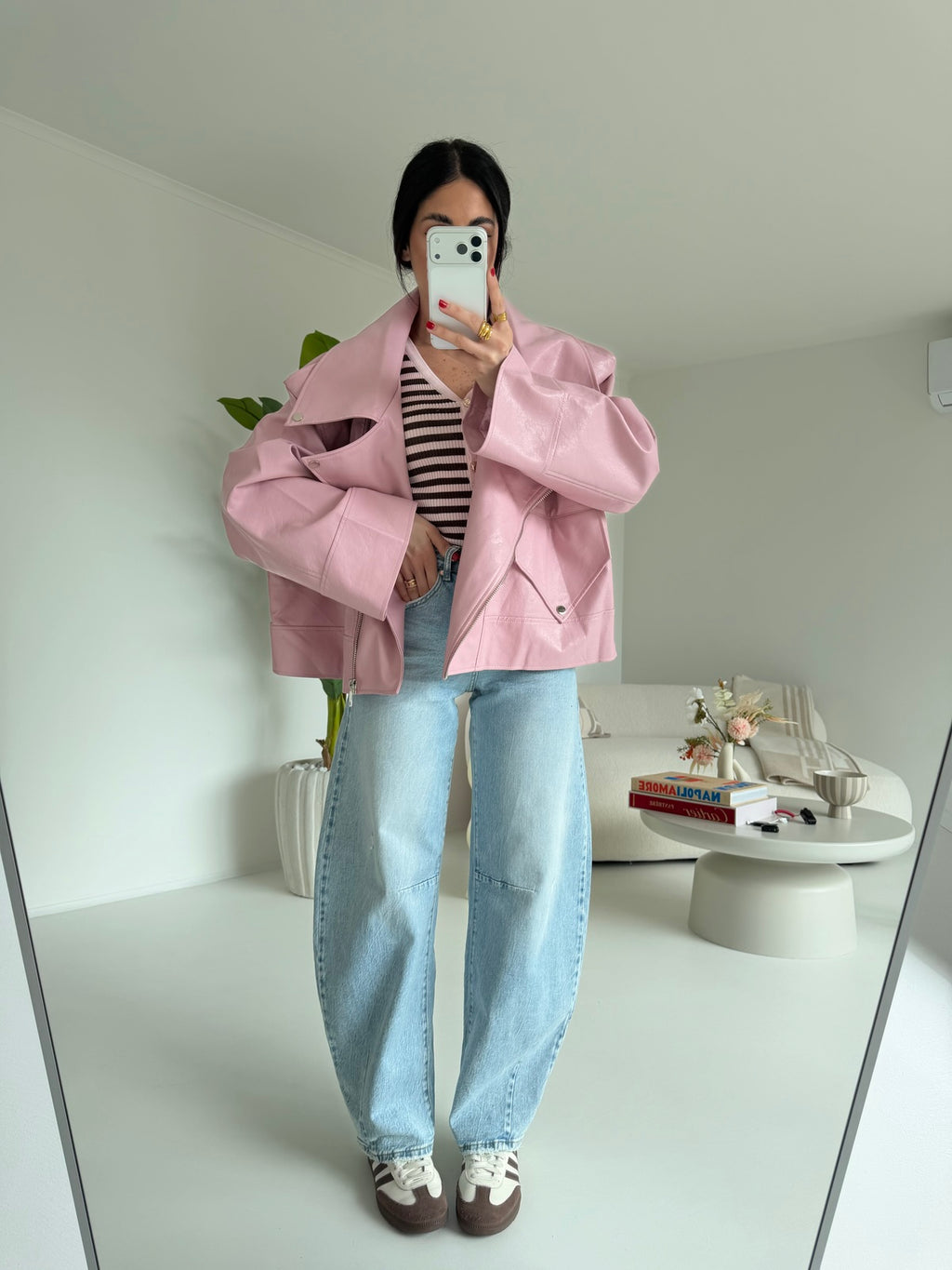 PU8020-1-BIKER ECOPELLE PINK