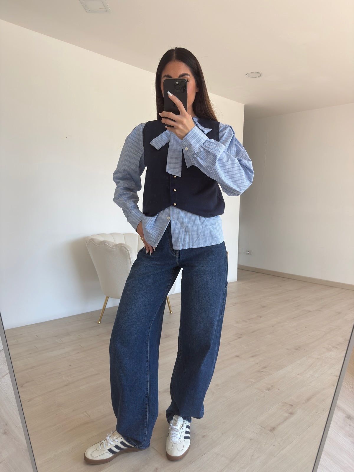 TC1799-CAMICIA+GILET STATION NAVY